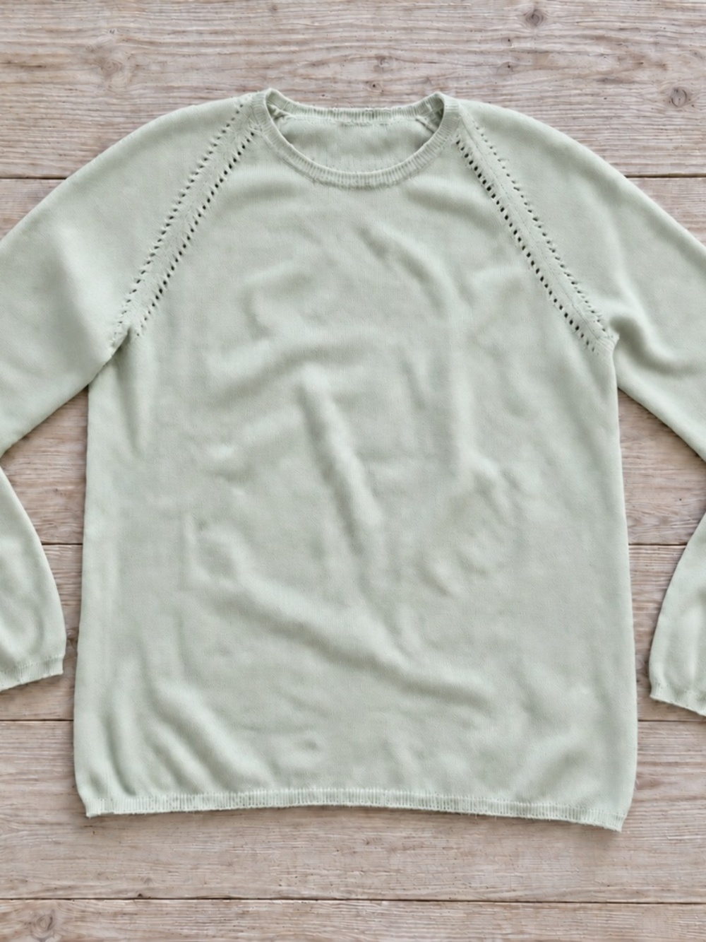 Malo Italian Cashmere Blend Pale Green Apple Sweater | Size Large
